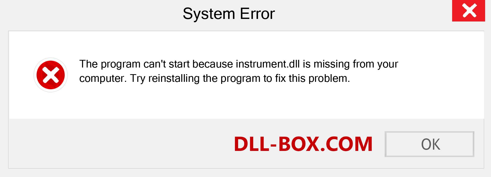  instrument.dll file is missing?. Download for Windows 7, 8, 10 - Fix  instrument dll Missing Error on Windows, photos, images